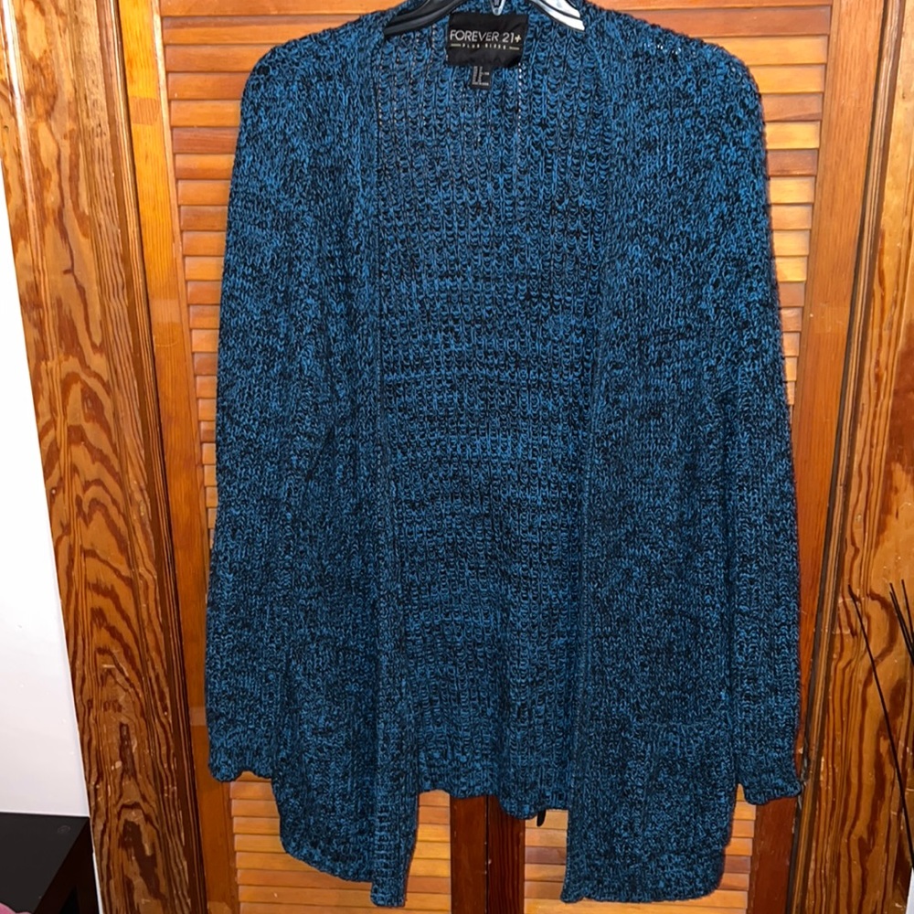 Forever 21+ Blue/Black Knit Sweater